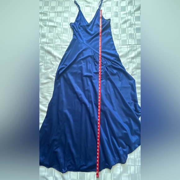 Undercover Wear Blue Vintage Asymmetrical Semi-sheer Full Length Night Dress - Picture 7 of 12